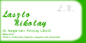 laszlo mikolay business card